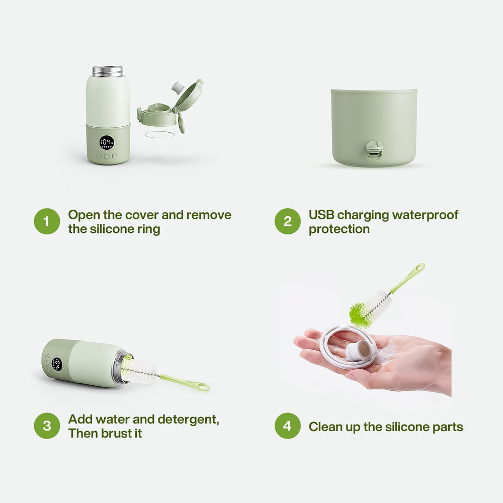 haslife portable bottle warmer usb-type-c charging for quick recharges during trips
