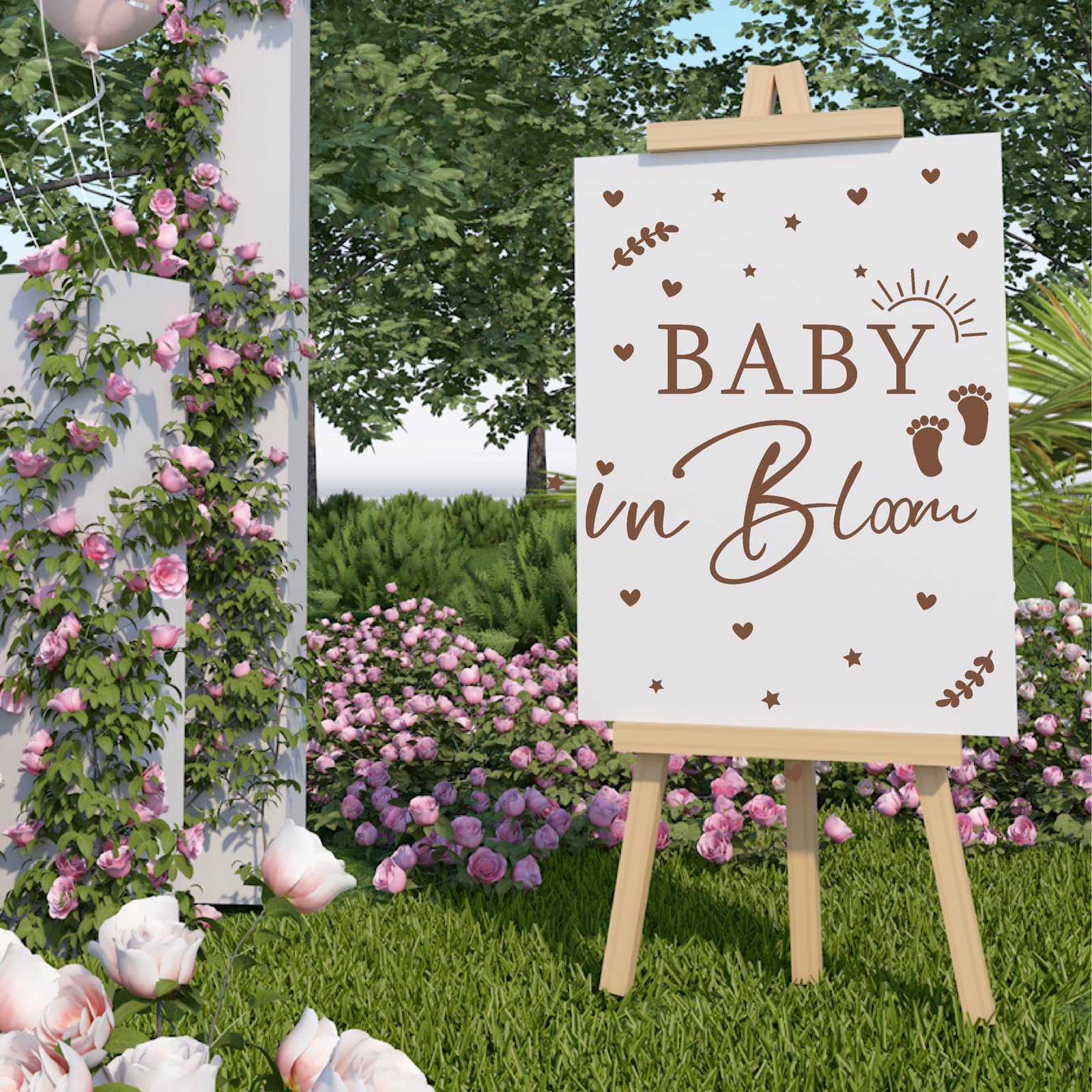 HATARU Baby in Bloom letter 20x60 image showcases large backdrop impact.
