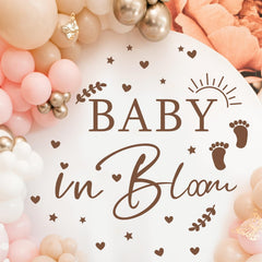HATARU Baby in Bloom sign closeup shows vivid floral detail for celebrations.