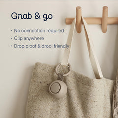Hatch Go’s clip-on design keeps it within reach during travel.