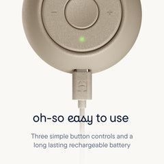 Hatch Go white noise, ocean, heartbeat variety for sleep cues.