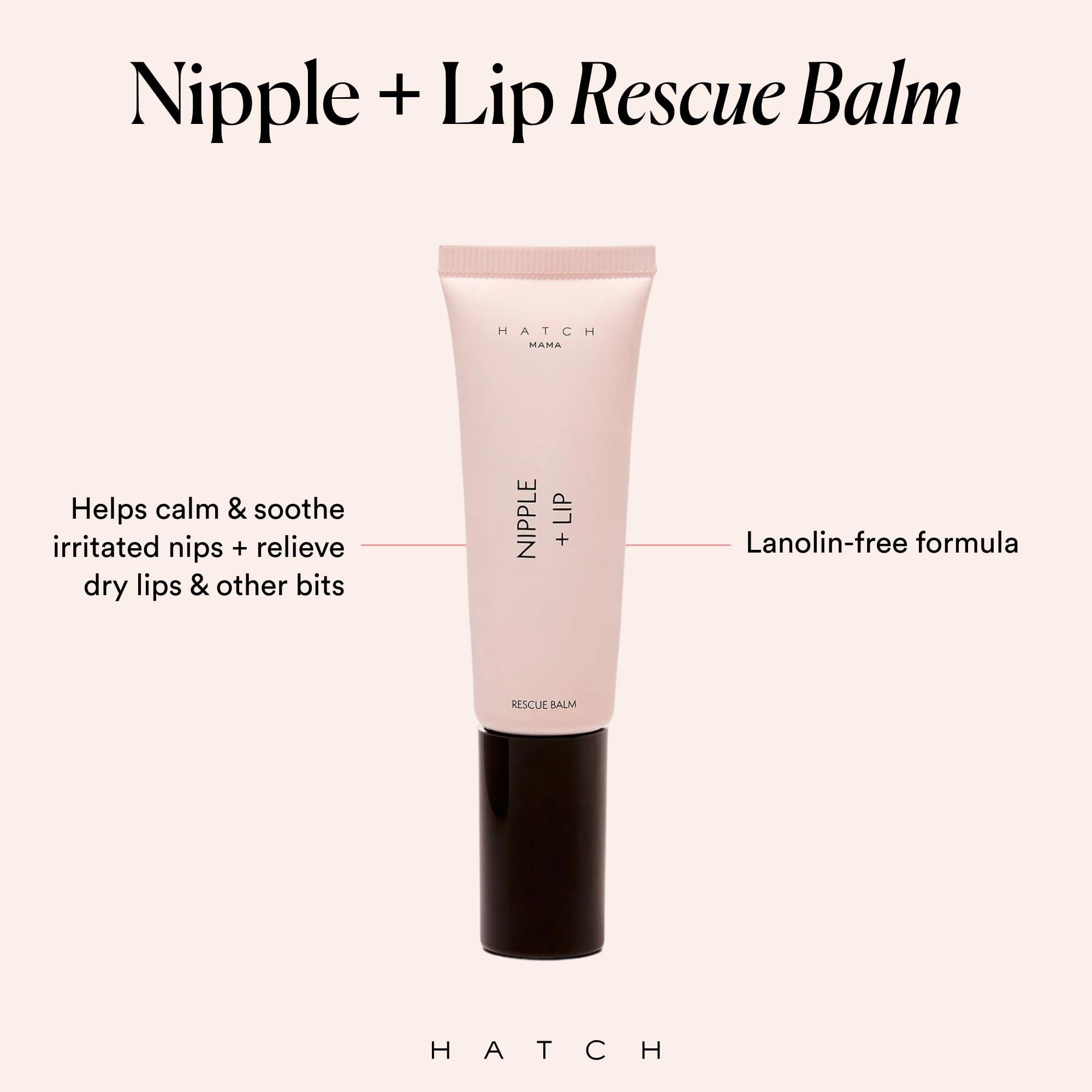 HATCH balm tube front view showcases 1oz nipple care for moms