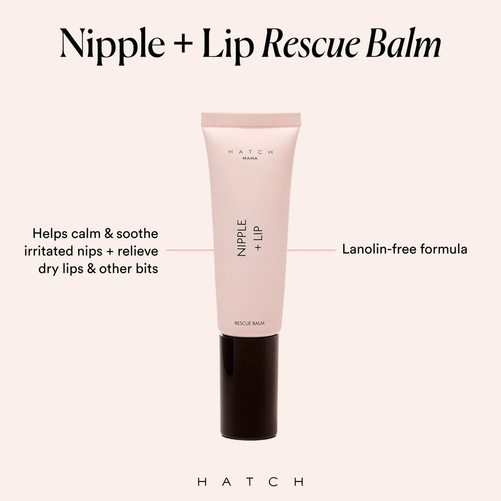 HATCH balm tube front view showcases 1oz nipple care for moms
