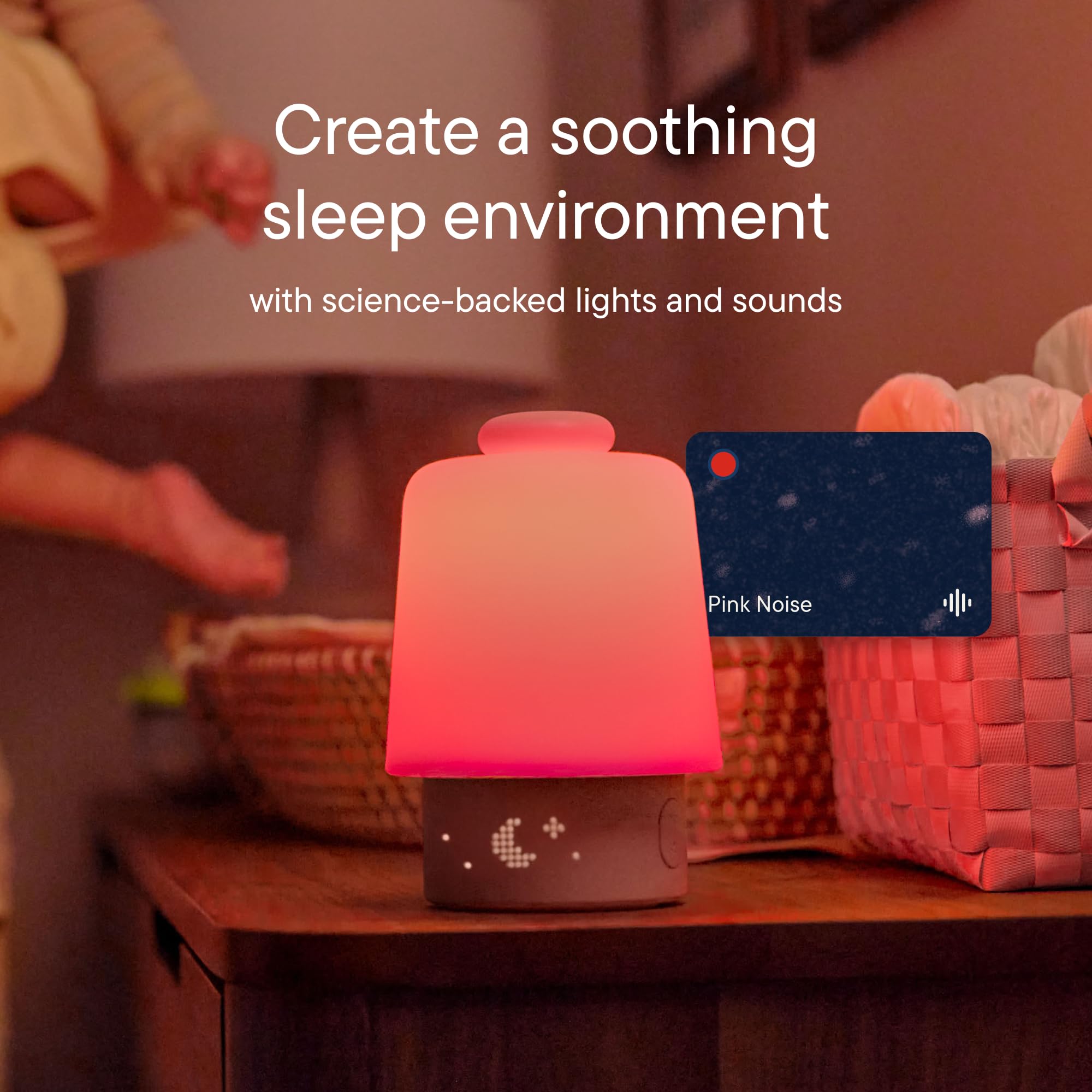 Hatch Rest Baby white-noise options help create a soothing sleep environment.