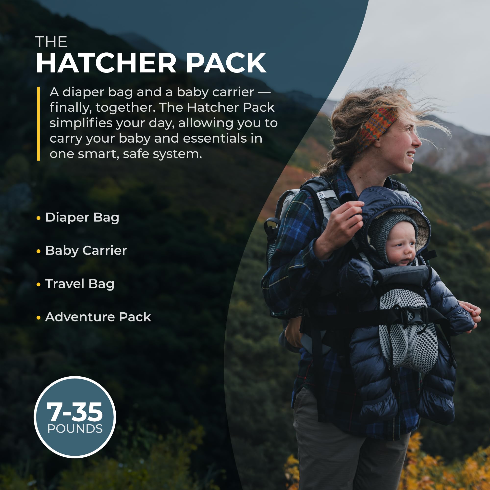 Hatcher Packs Adventure Pack ergonomic padded straps for comfortable long-wear.