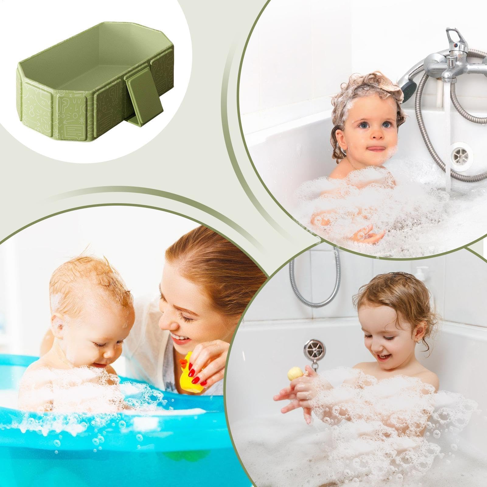 HatiLum foldable tub setup quick image showing tool-free opening.