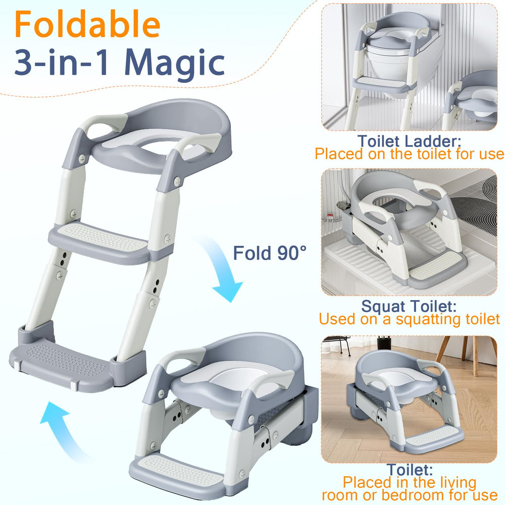 HATINGTOY potty seat with toilet-ladder mode enables safe climbs.