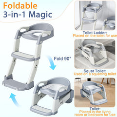 HATINGTOY potty seat with toilet-ladder mode enables safe climbs.