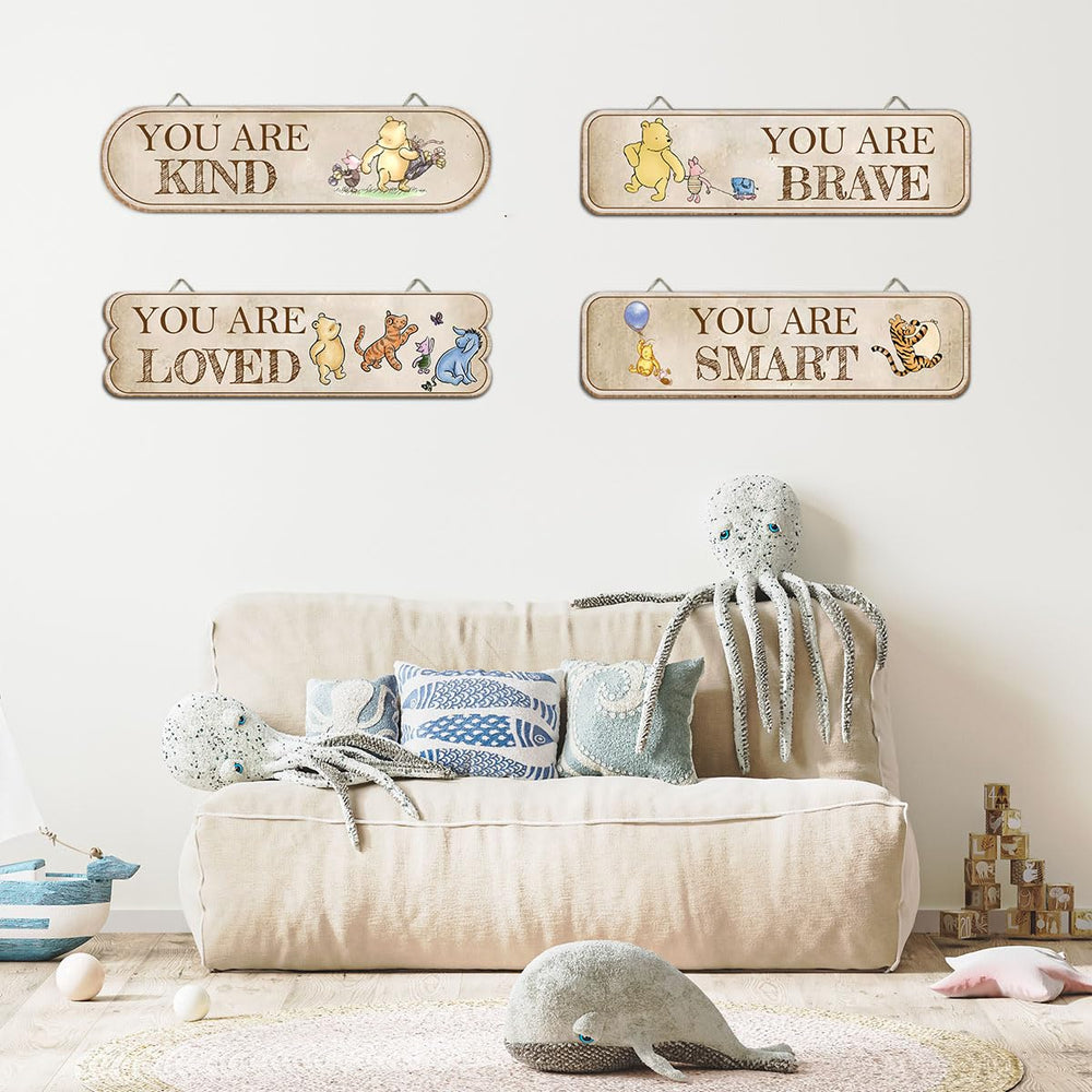 Hatzelou Winnie baby room plaques fit nurseries and living spaces with charm.