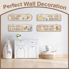 Hatzelou inspirational quotes plaques showcase kindness and bravery in home decor.