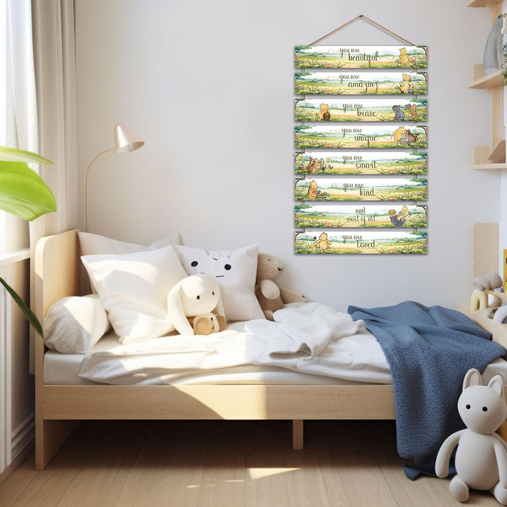 Hatzelou Pooh bedroom living room hanging—brightens walls with cute sayings