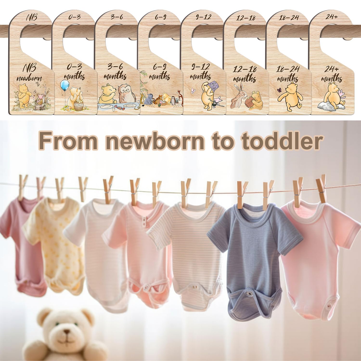 Hatzelou Winnie divider 3-6 months: season-by-season organization helps plan outfits.
