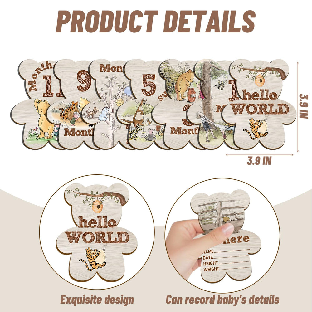 Hatzelou Winnie monthly milestones on wood create lasting keepsakes and cherished photos