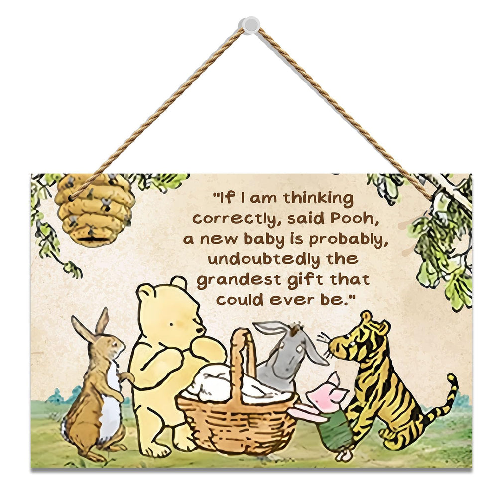 Hatzelou Winnie wall sign wooden plaque for nursery decor and cozy ambiance