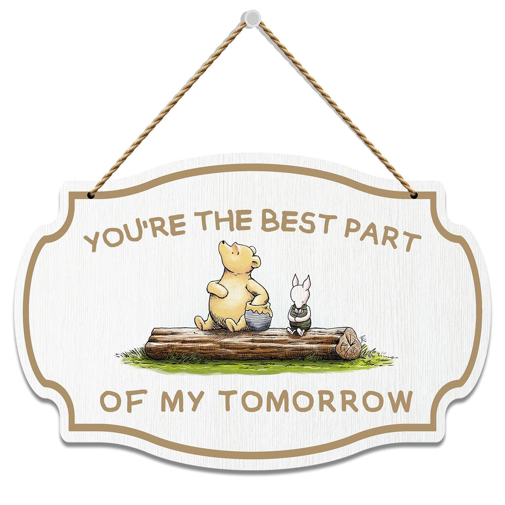 Hatzelou Winnie wooden sign closeup showing durable wood and crisp print