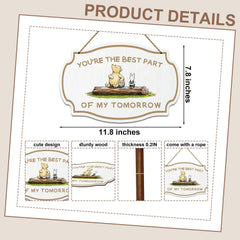 Hatzelou Winnie wooden sign wall view in bedroom adds cozy decor