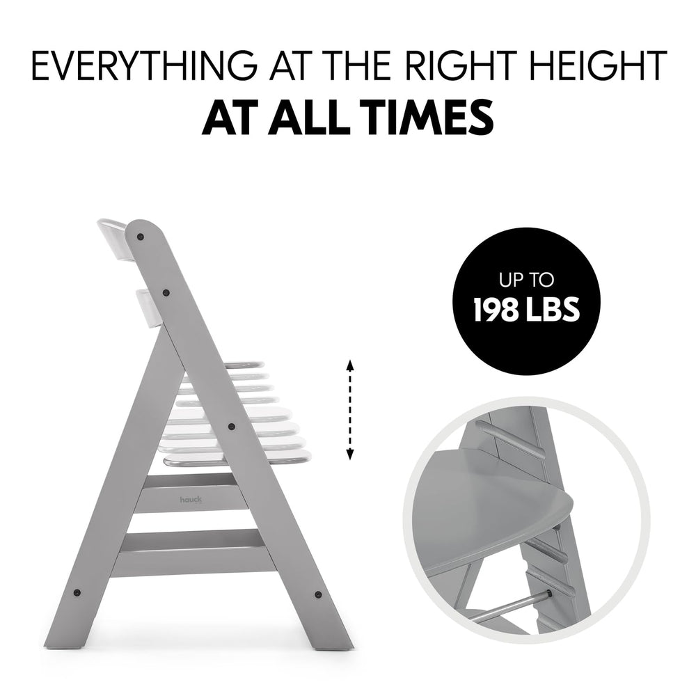 hauck Alpha+ 5-point harness secures child safely during meals