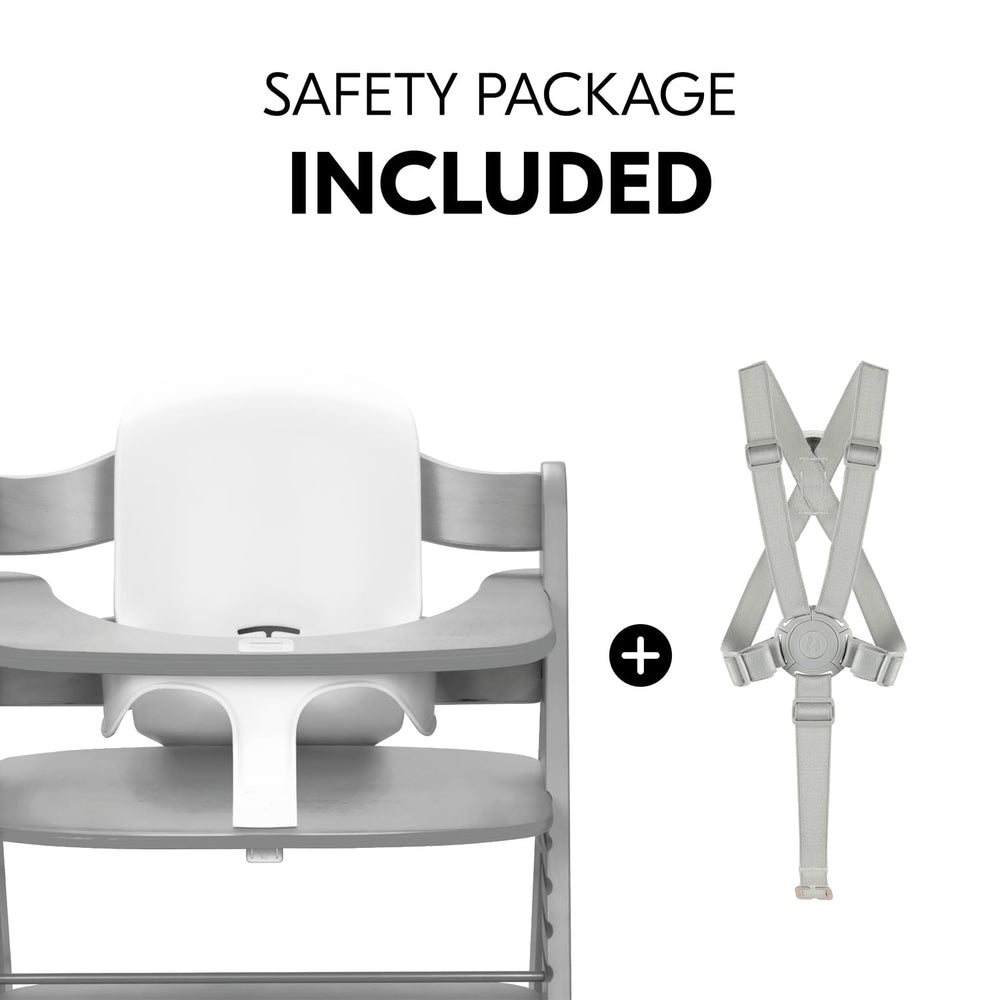 hauck Alpha+ compact height fits under most tables for seamless dining