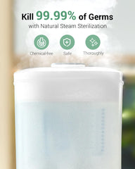 HAUTURE bottle sterilizer inside load shows large capacity for bottles and parts.