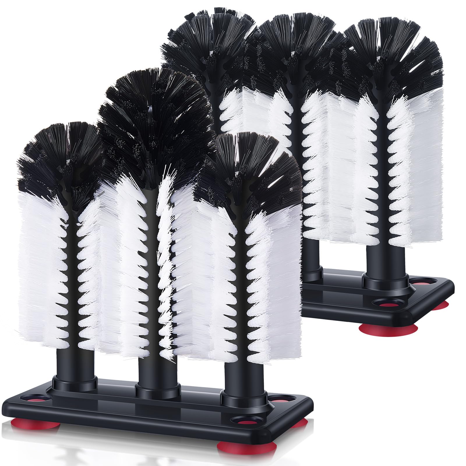 Havawish cup-washer-brushes-suction-base in kitchen sink deliver stable grip for efficient glass cleaning.