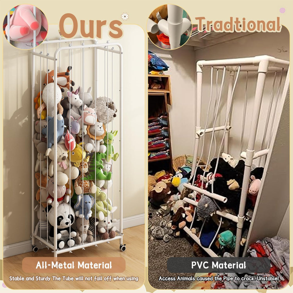 HAVEDAWN stuffed animal storage side view emphasizes stability and space-saving design.