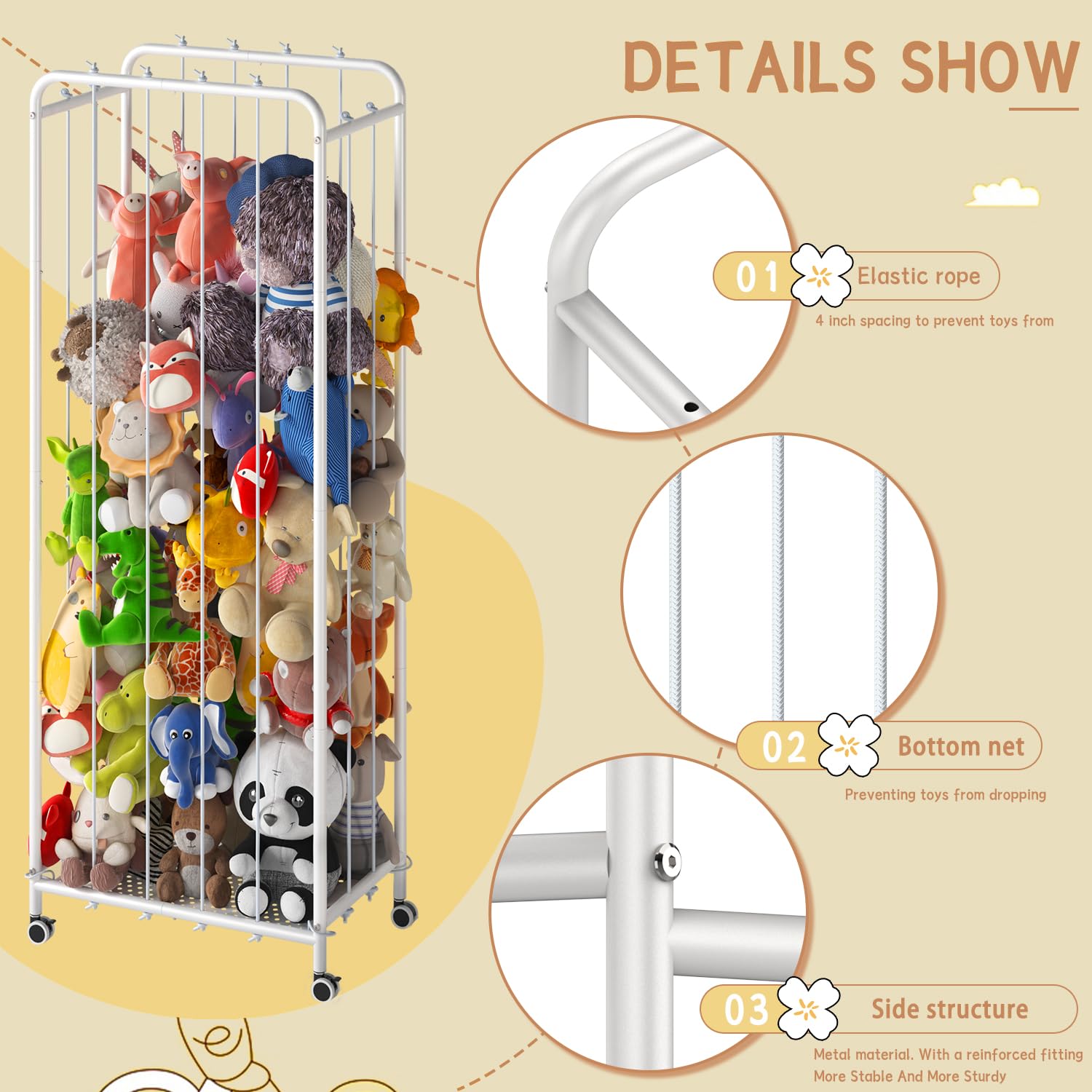 HAVEDAWN storage with bottom mesh panel demonstrates toy containment during moves.