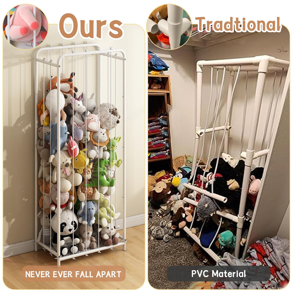 HAVEDAWN sturdy-metal plush toy organizer with large capacity keeps toys tidy and reachable.