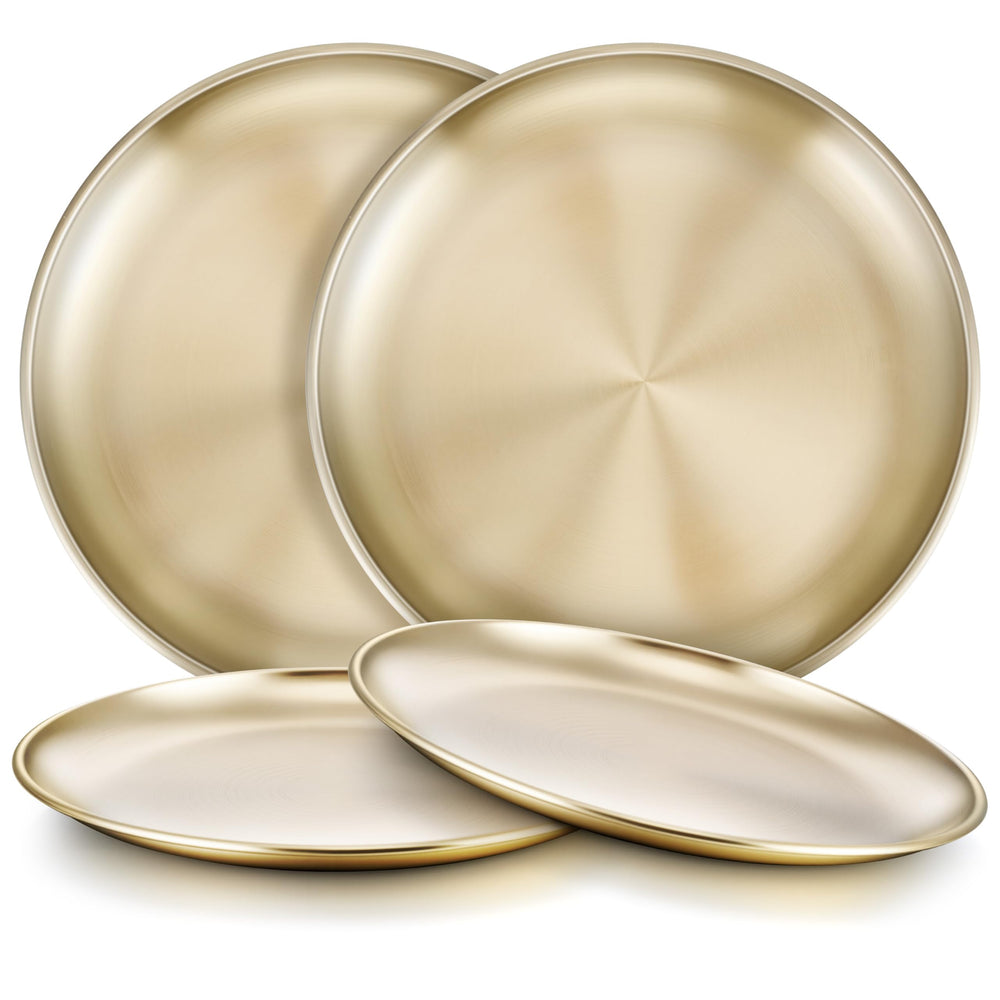HaWare 4piece stainless-steel-plates-kids for durable everyday dining