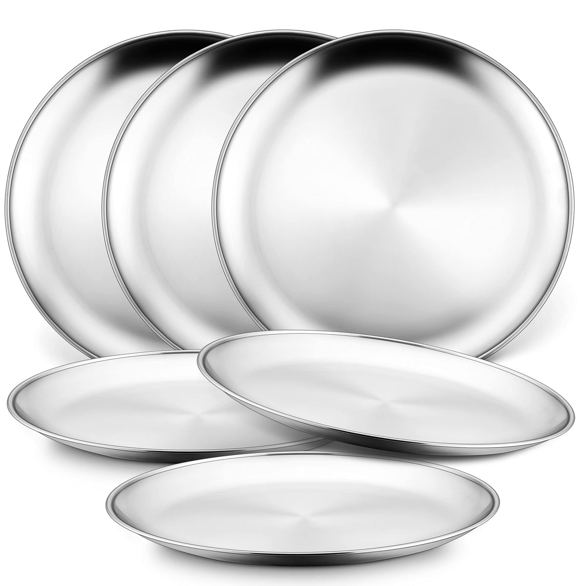 HaWare 6-piece stainless steel plates provide durable 9-inch dining for families.