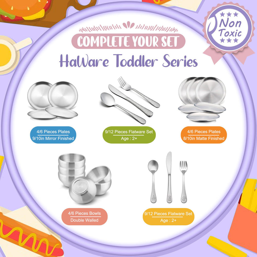 HaWare camping dinnerware, colorful rainbow plates suitable for outdoor meals.