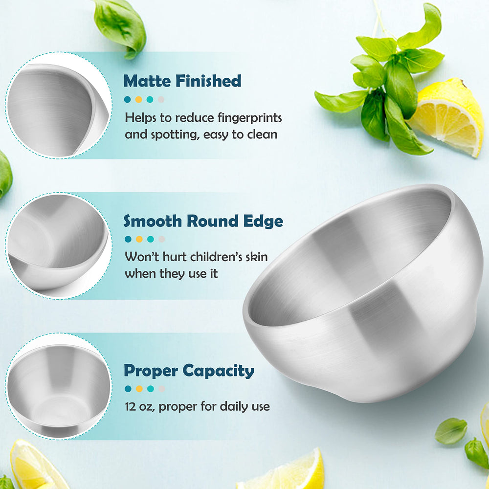 HaWare double-wall insulated bowls keep hot foods gentler to touch.