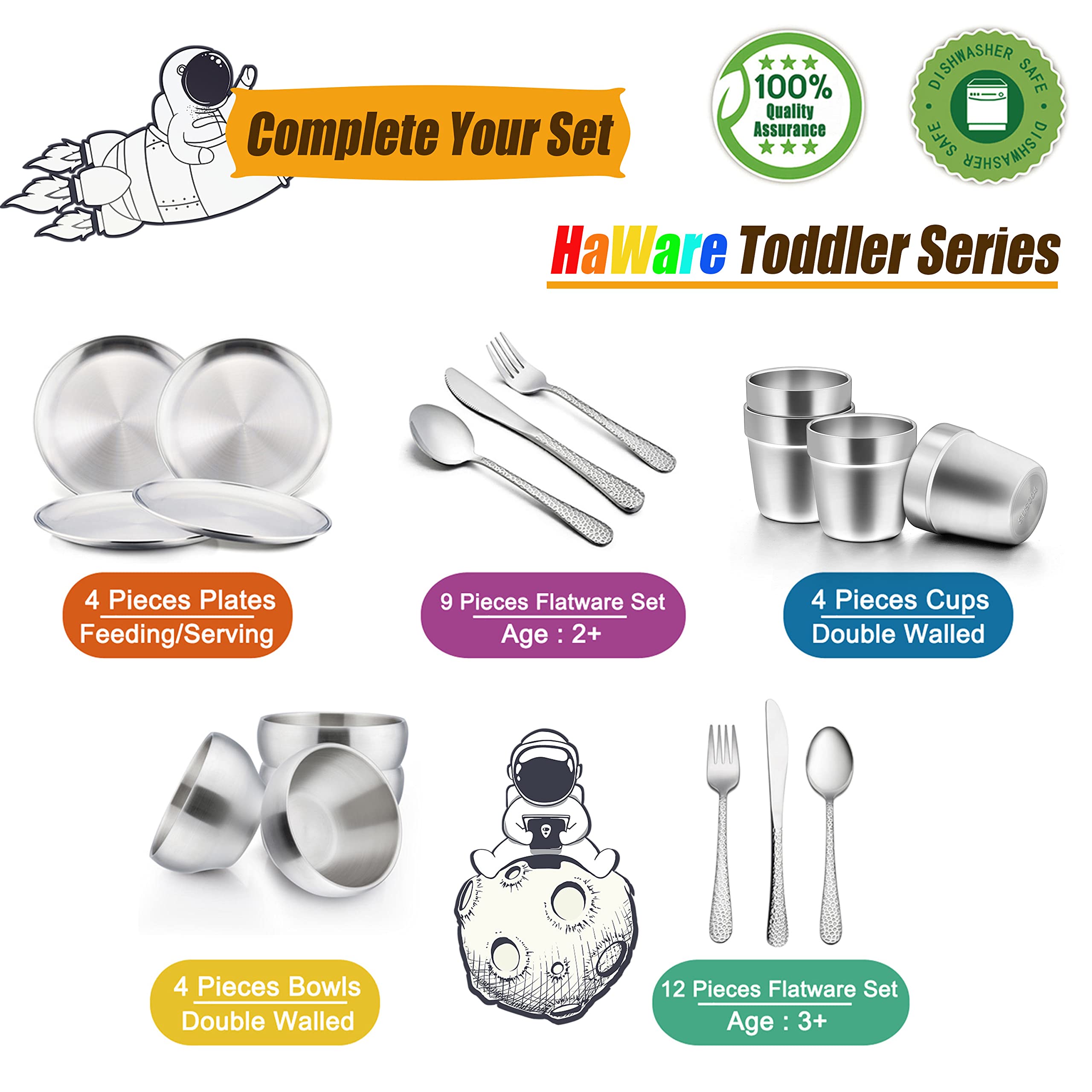 HaWare flatware set designed for home and school use during lunch.