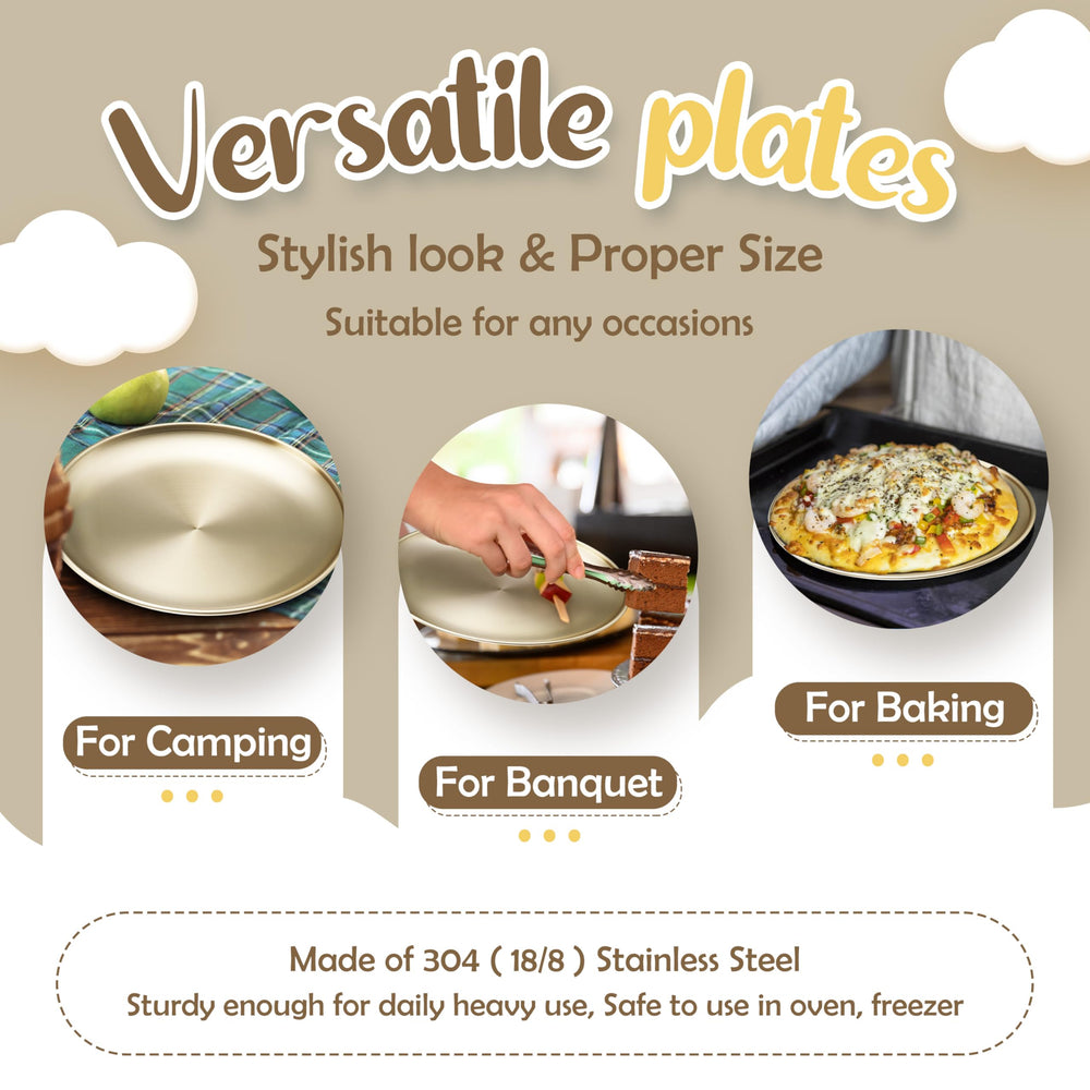 HaWare gold-finish-kids-plate stackable for elegant, durable dining