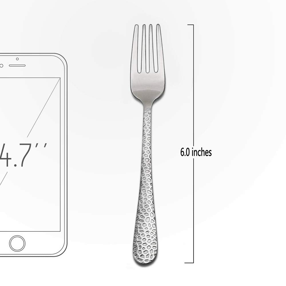 HaWare hammered pattern close-up highlights grip and kid-friendly cutlery design