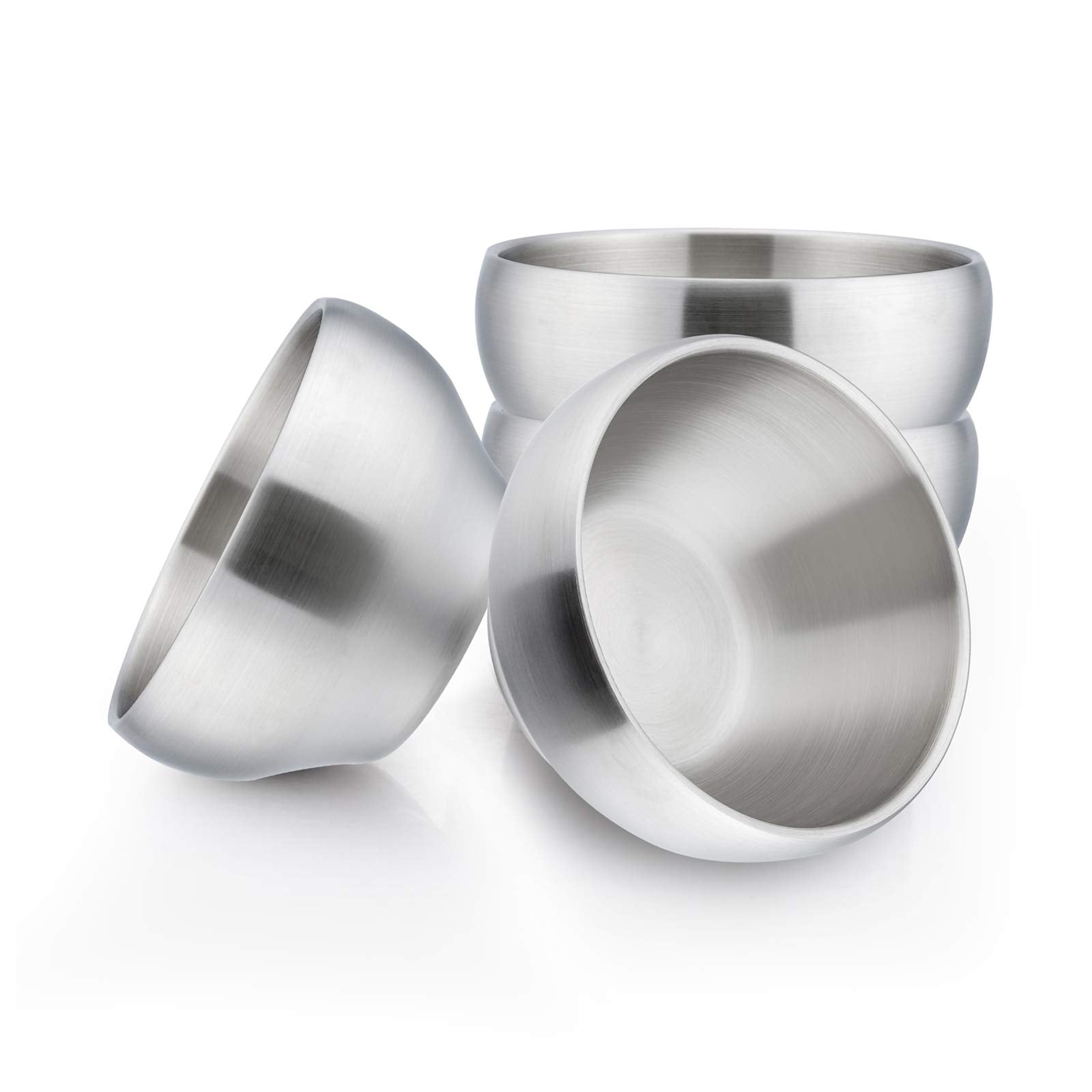 HaWare Heavy 18/8 bowls with double-wall close-up, showing durable brushed matte finish for everyday use
