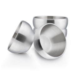 HaWare Heavy 18/8 bowls with double-wall close-up, showing durable brushed matte finish for everyday use