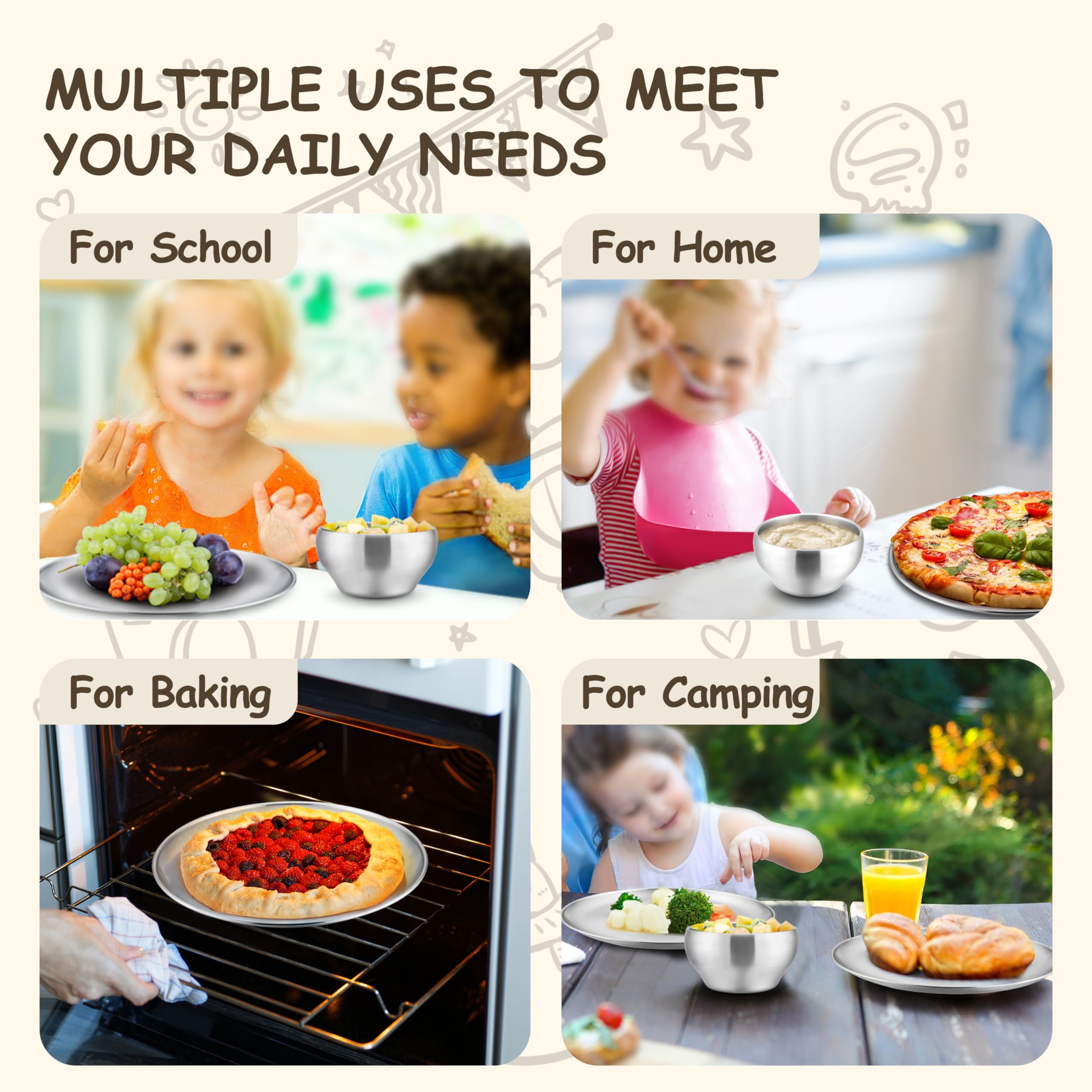 HaWare Kids bowls smooth-edges close-up emphasizing child-safe, snack-friendly design.