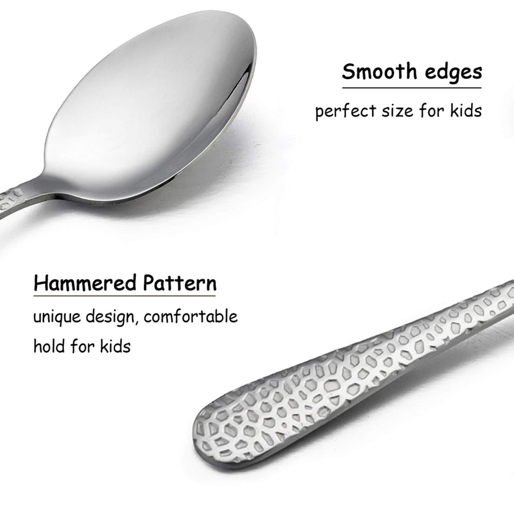 HaWare mini silverware for kids demonstrates ergonomic size for small hands.