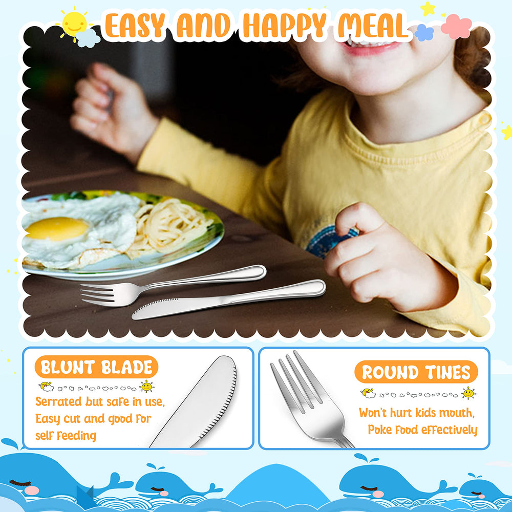 Haware mirror-finish flatware shows a mature look that appeals to kids.