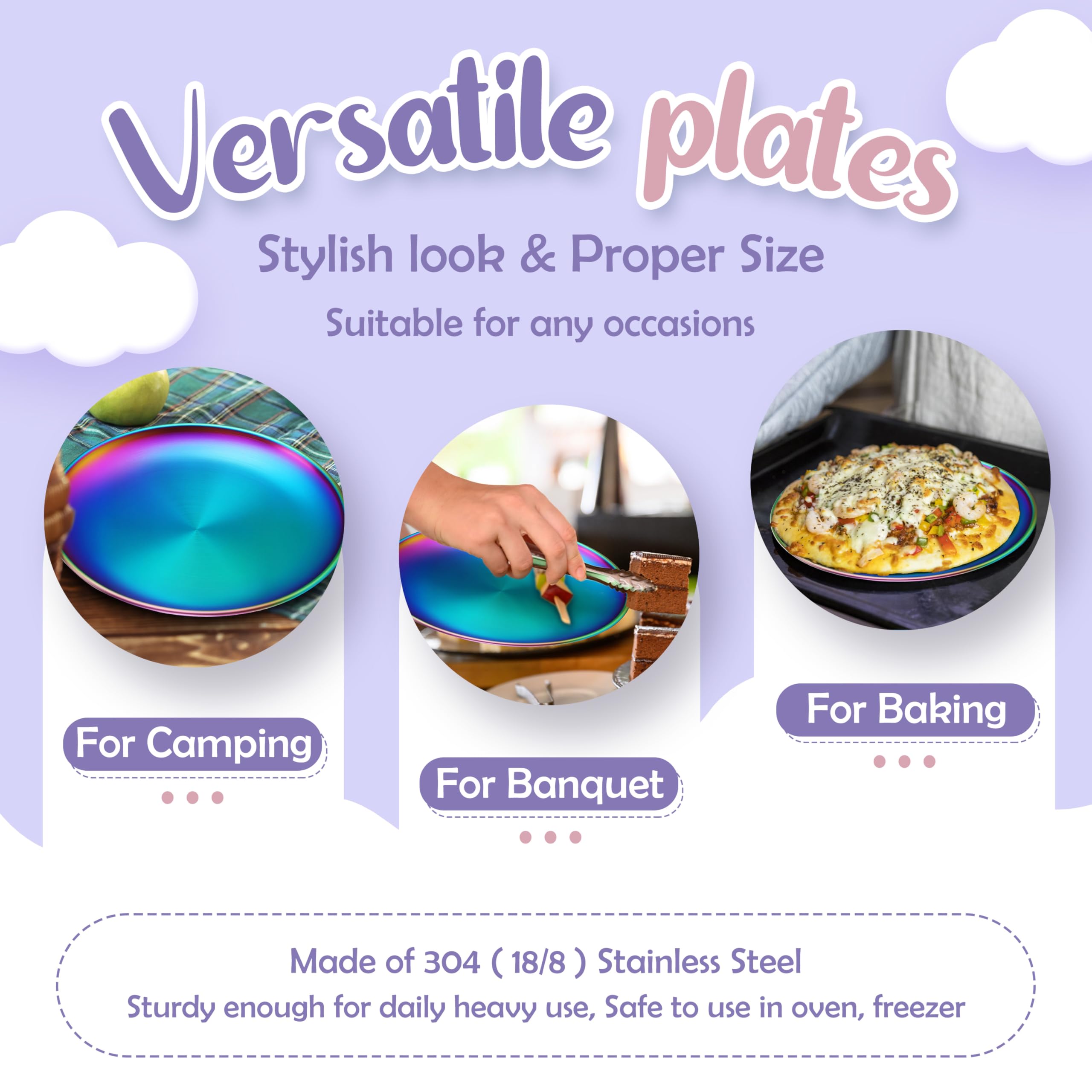 HaWare oven-safe kids plates with rainbow finish for home baking activities.