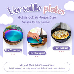 HaWare oven-safe kids plates with rainbow finish for home baking activities.
