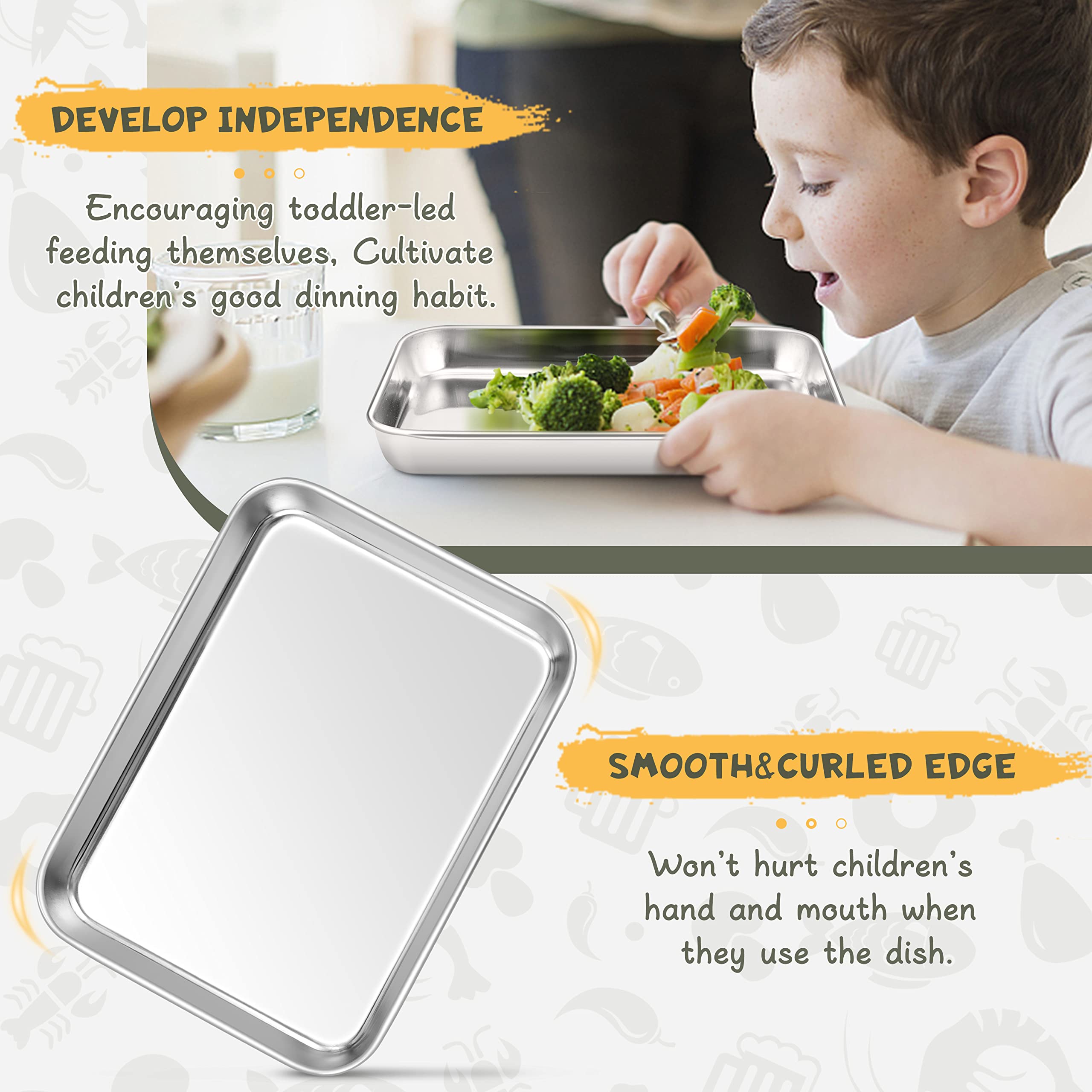 HaWare oven-safe kids plates suitable for baking sheet use