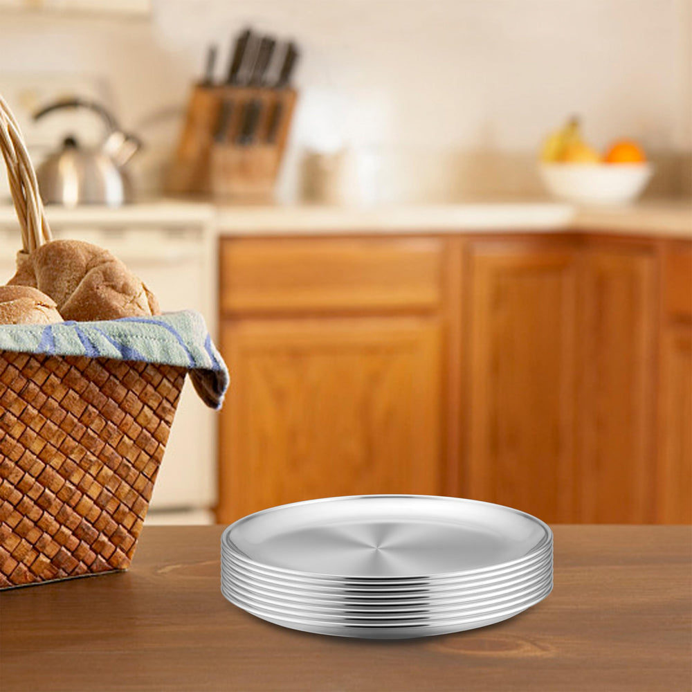 HaWare stackable kid plates in cabinet with fingerprint-resistant matte finish.