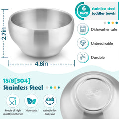 HaWare SUS304 stainless steel bowls highlight sturdy metal construction for durability.