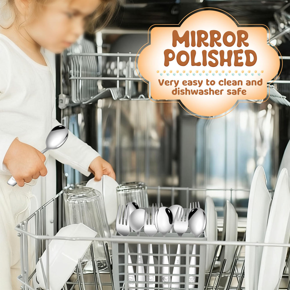 HaWare toddler utensils-12-piece-set full view of complete kid-friendly cutlery.