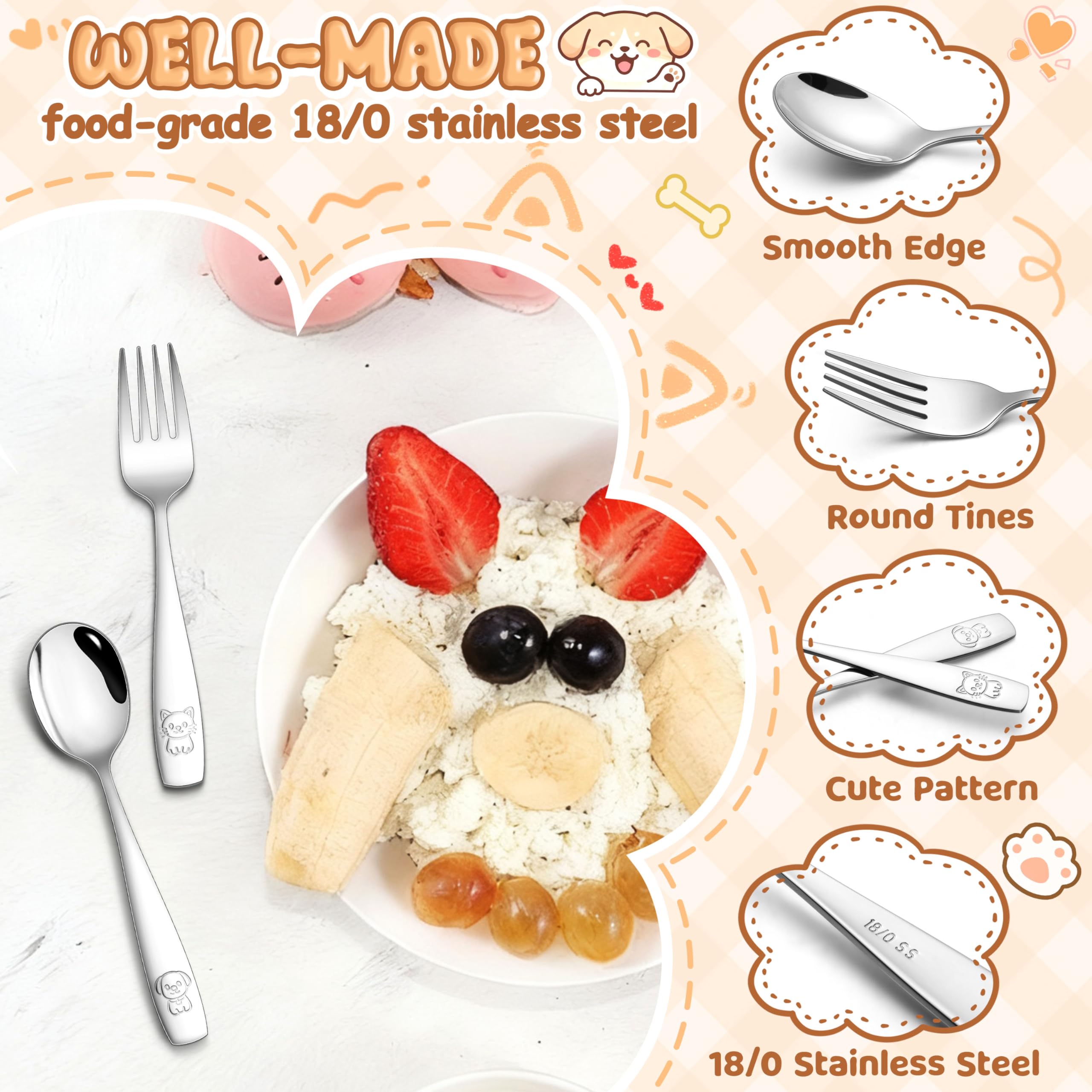 HaWare toddler utensils spoons-rounded-edges close-up emphasizing safe scooping.
