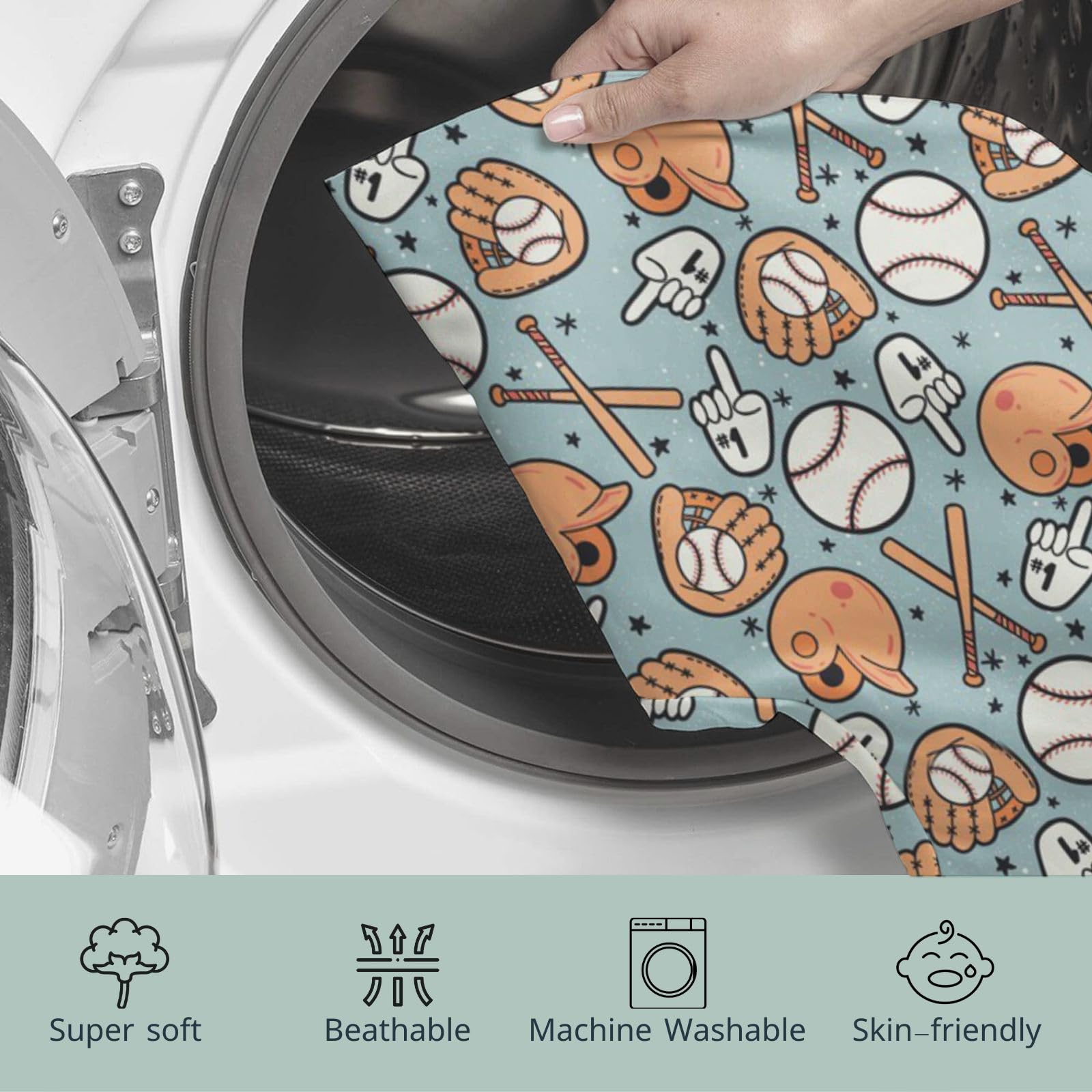 HawSkgFub baseball pattern detail adds playful nursery style.