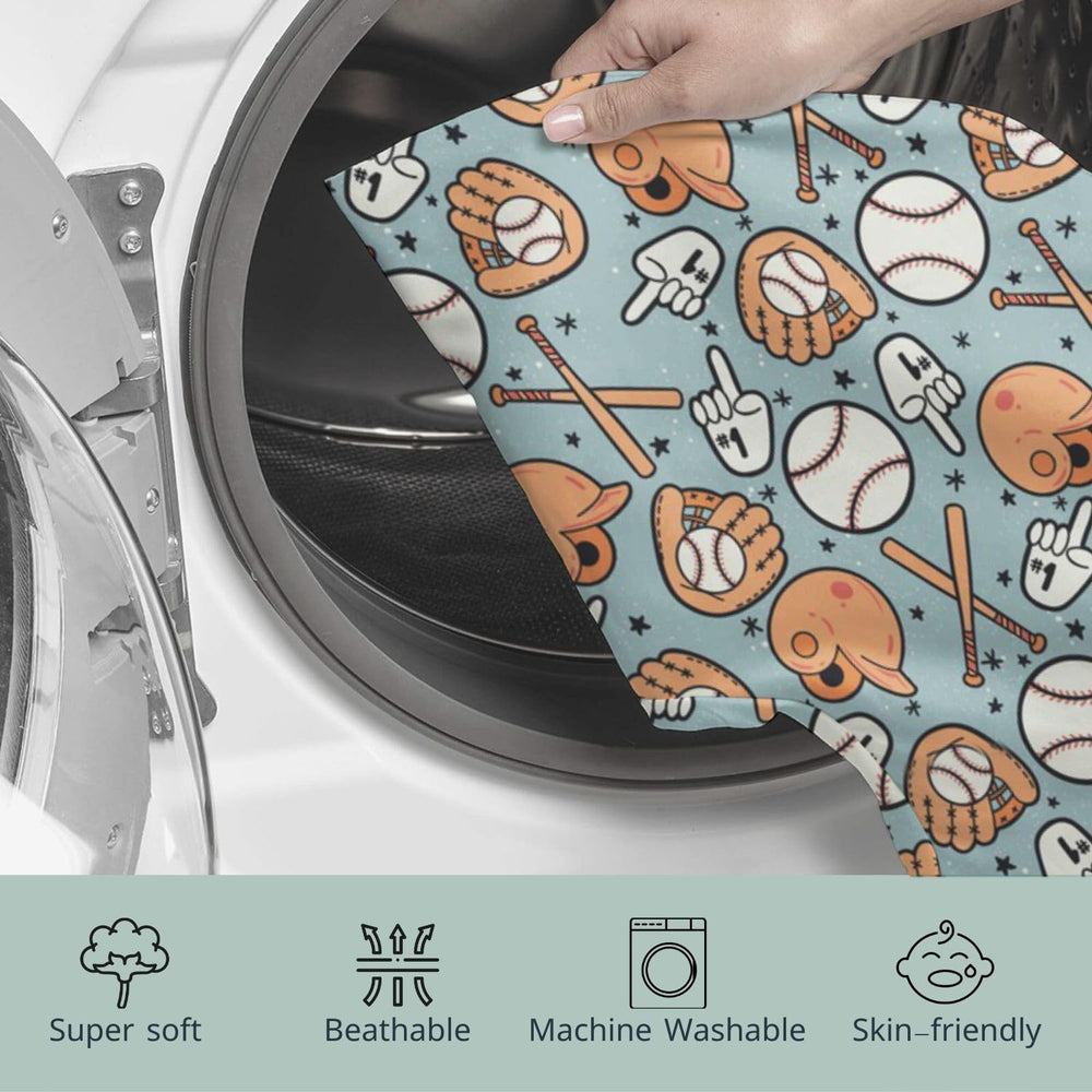 HawSkgFub baseball pattern detail adds playful nursery style.