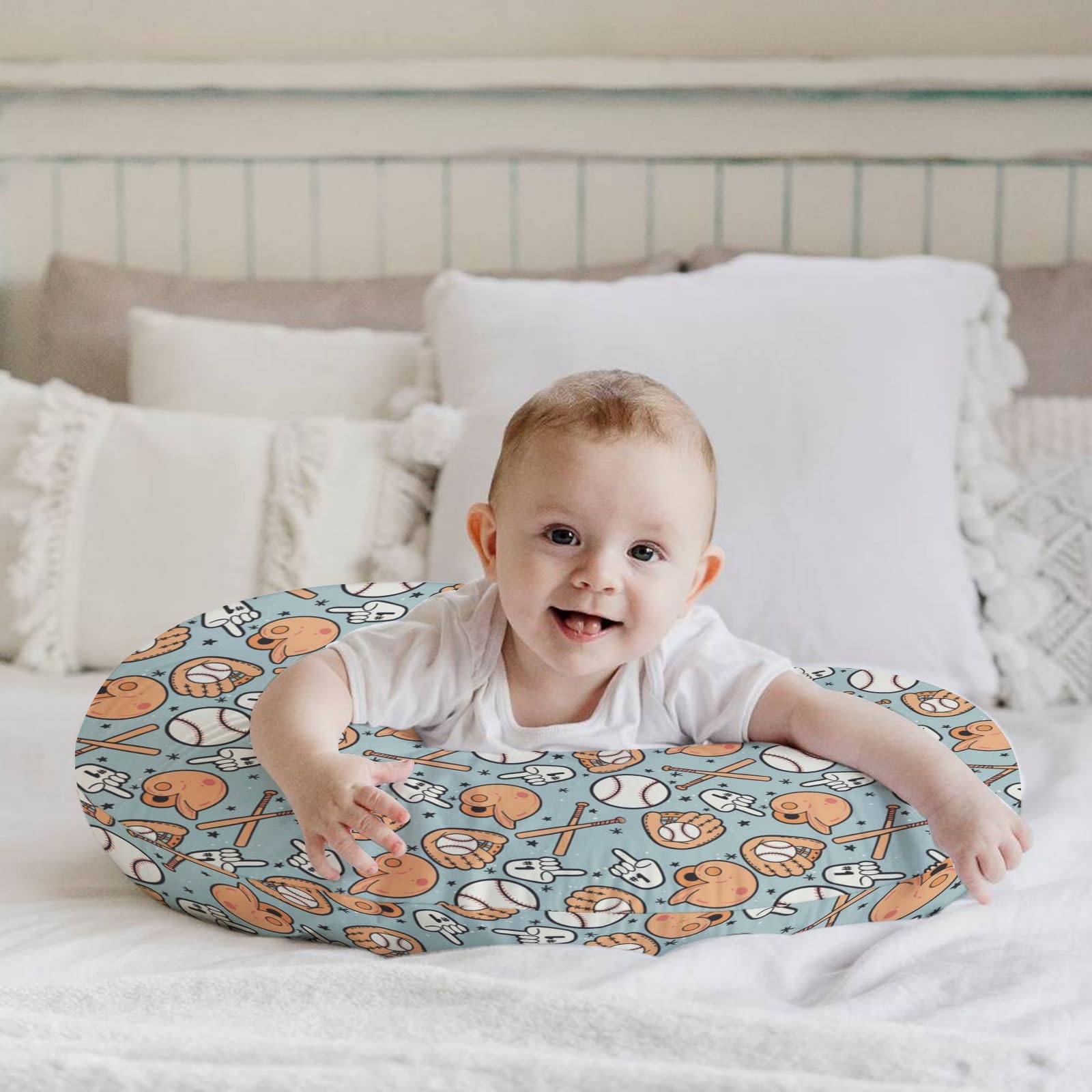 HawSkgFub nursery decor idea pairs with blankets and sheets.
