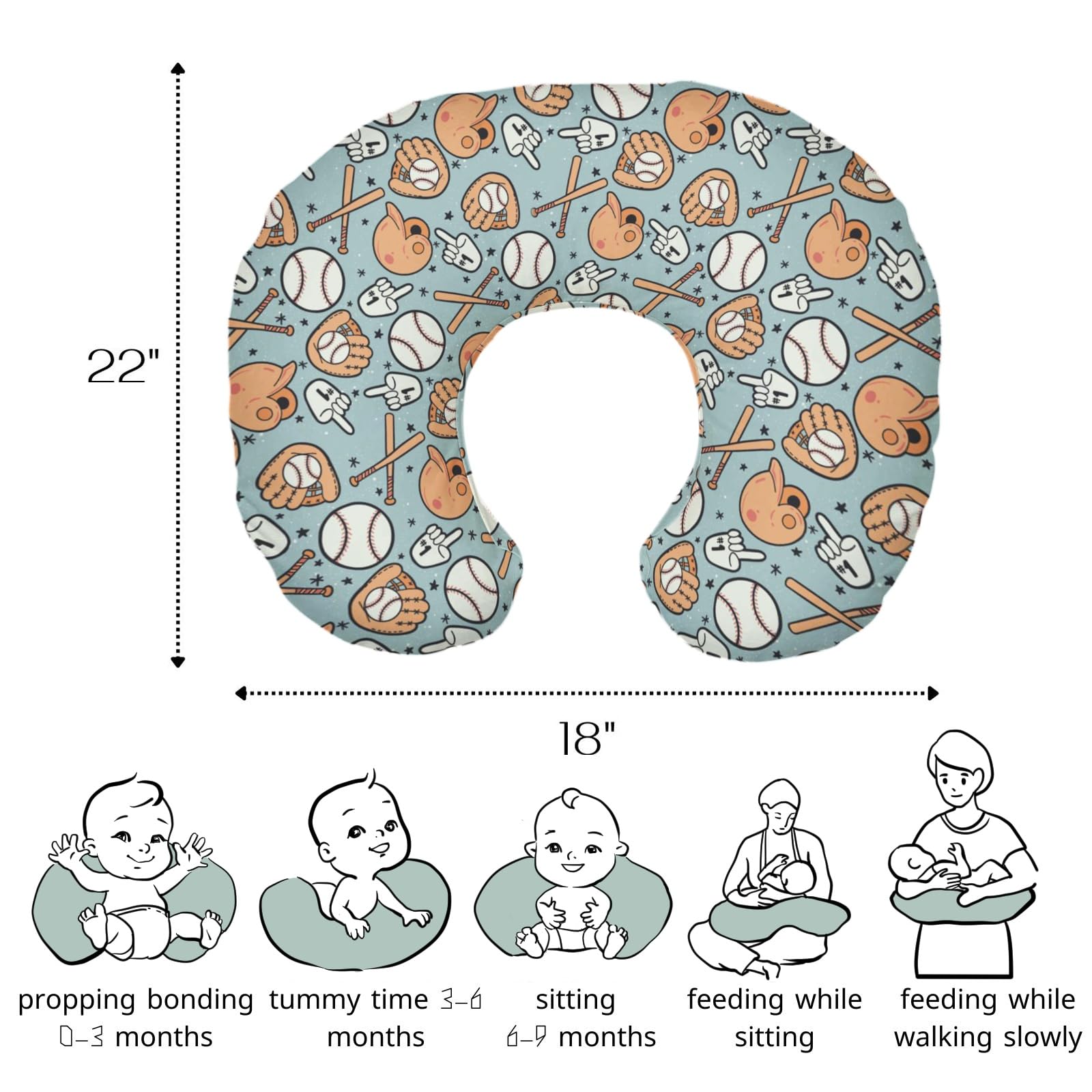 HawSkgFub pillow slipcover fits standard 22x18 inch pillows.